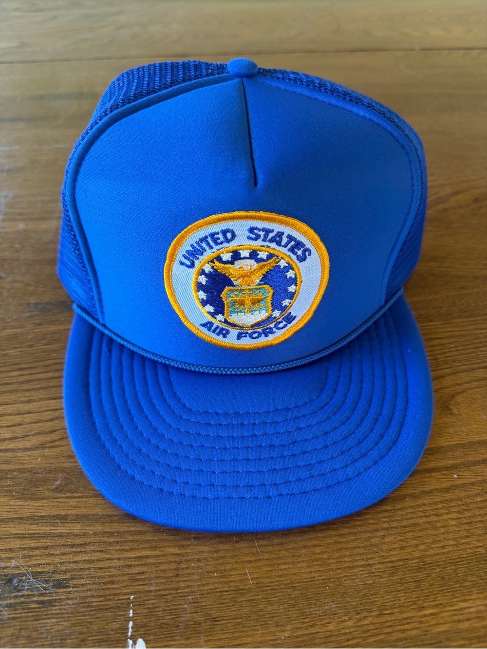 Vintage United States Air Force Blue Mesh Trucker Hat Nissin Snapback Cap USAF